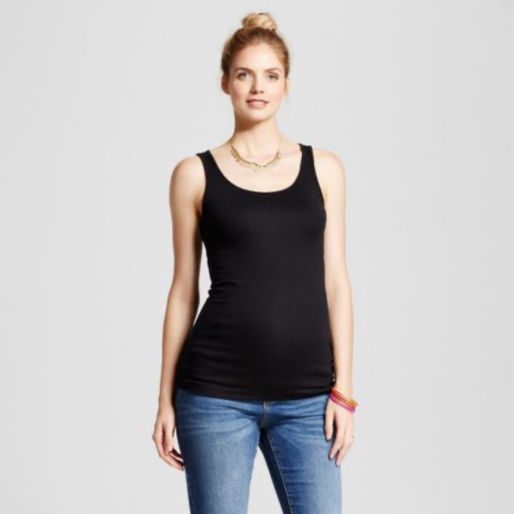 Isabel Maternity by Ingrid & Isabel Black Basic Tank Top Camisole Size Small